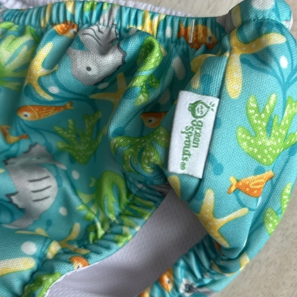 i play. by green sprouts baby boys Reusable Swim Diaper Aqua fish 6 Months